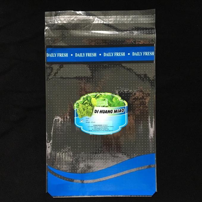 saco de plástico perfurado impresso costume do micro saudável para a preservação de alimento
