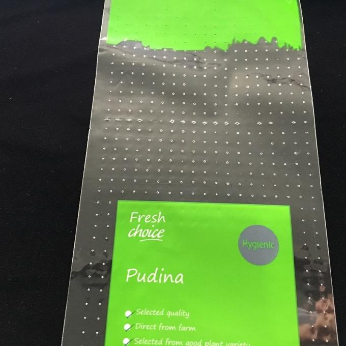 saco de plástico perfurado impresso costume do micro saudável para a preservação de alimento